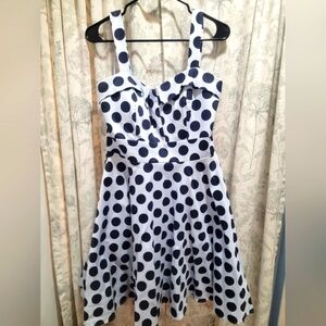 Baby blue vintage pinup style Polka Dot Dress